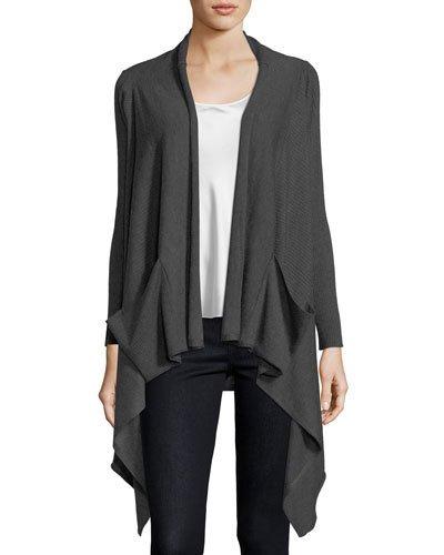 Slouch-pocket Open-front Cardigan