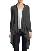 Slouch-pocket Open-front Cardigan