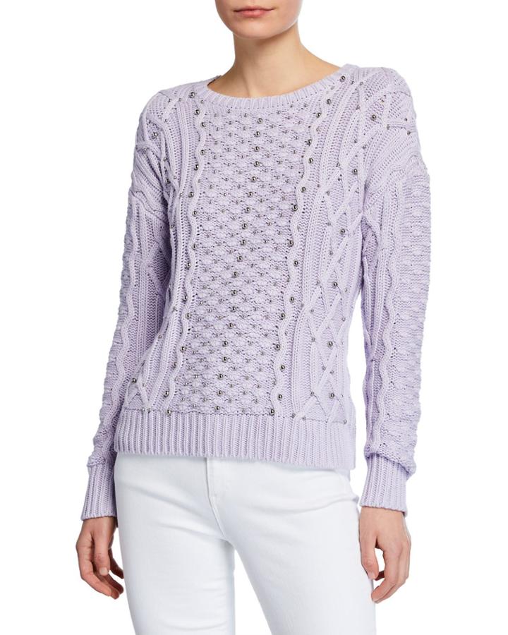 Embellished Cable-knit