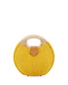 Small Woven Circular Top-handle Bag