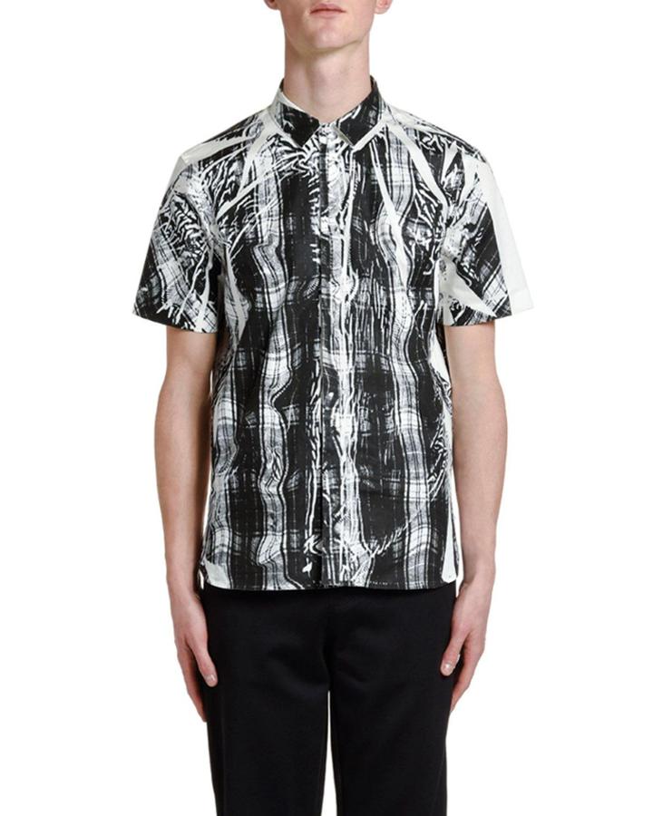 Men's Distorted Tartan Short-sleeve