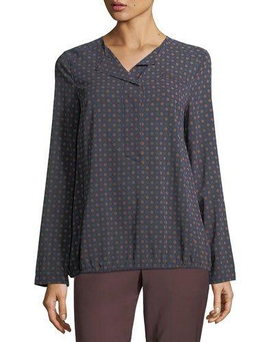 Foulard-print Silk-blend Blouse