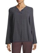 Foulard-print Silk-blend Blouse