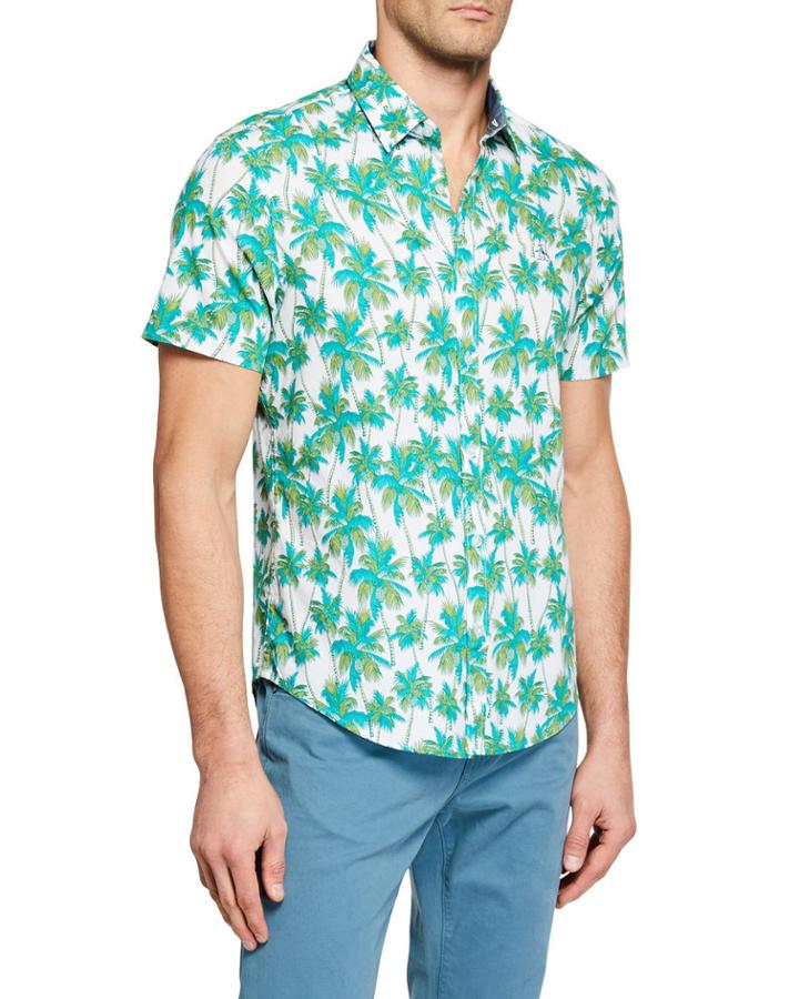 Men's Short-sleeve Palm Print