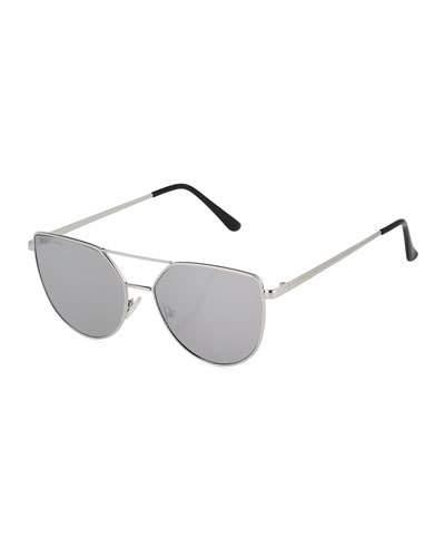 Metal Modified Aviator Sunglasses,