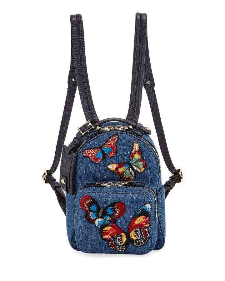 Camu Butterfly Denim Backpack