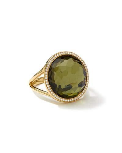 18k Rock Candy Mini Lollipop Ring In Pyrite & Diamond,
