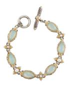 Amphitrite Agate & Pearl Station Bracelet