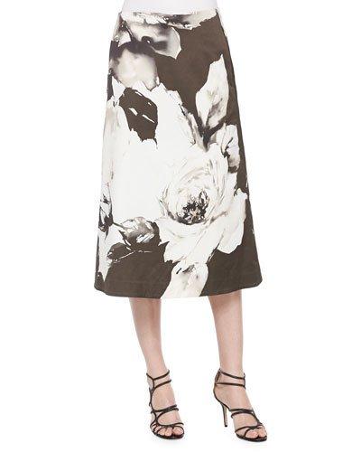 Zarita Vintage Roses Printed Tea-length