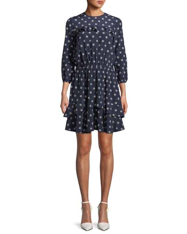 Felicity Silk Mini Dress W/ Floral