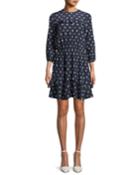 Felicity Silk Mini Dress W/ Floral