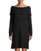 Marilyn-collar Off-the-shoulder Long-sleeve