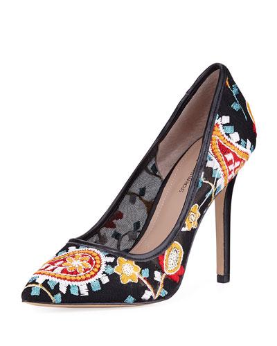 Prestige High Embroidered Pump