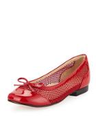 Blanche Mesh & Patent Ballerina Flat, Red