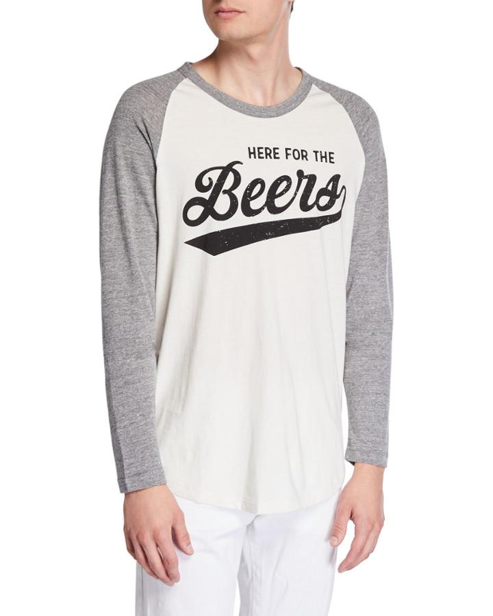 Men's Here For The Beers Raglan Baseball T-shirt