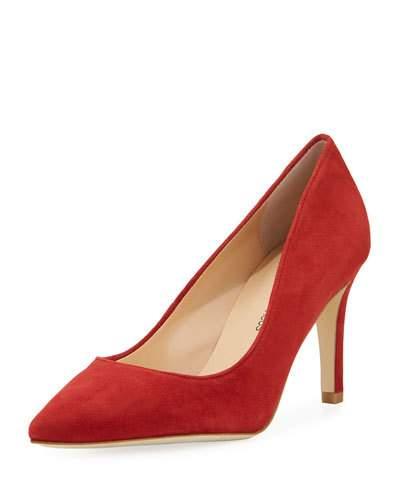 Cissy Suede Pointed Pump, Red