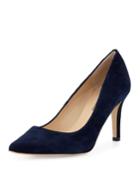 Cissy Pointed-toe Suede Pumps, Navy