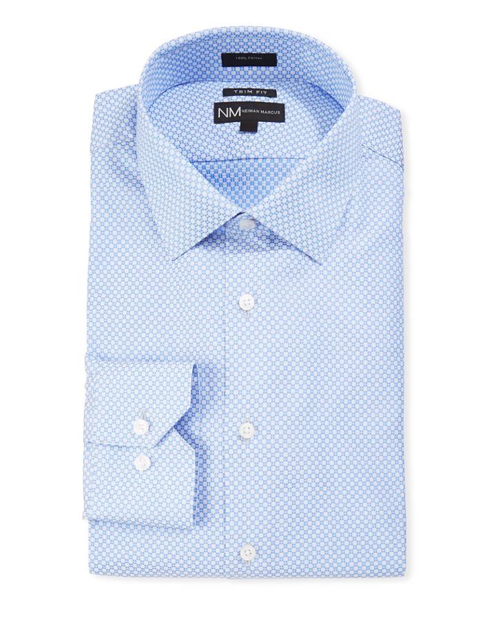 Men's Trim-fit Cotton Check Dress