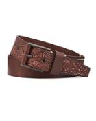 Pendleton Embossed-leather Belt, Brown