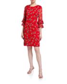 Two Tier Sleeve Printed Chiffon