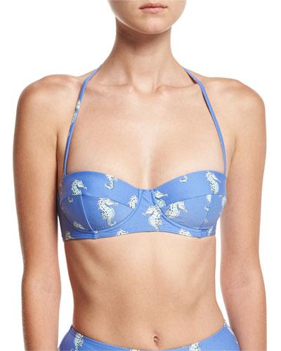 Seahorse-print Halter Underwire