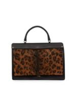 Like Leather Leopard-print M Top-handle Bag
