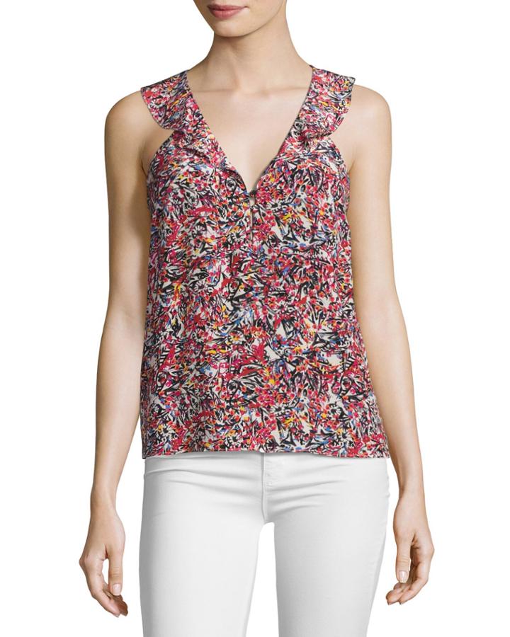 Bethany Sleeveless Silk Top, Pink