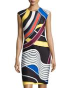 Graphic-print Midi Sheath,