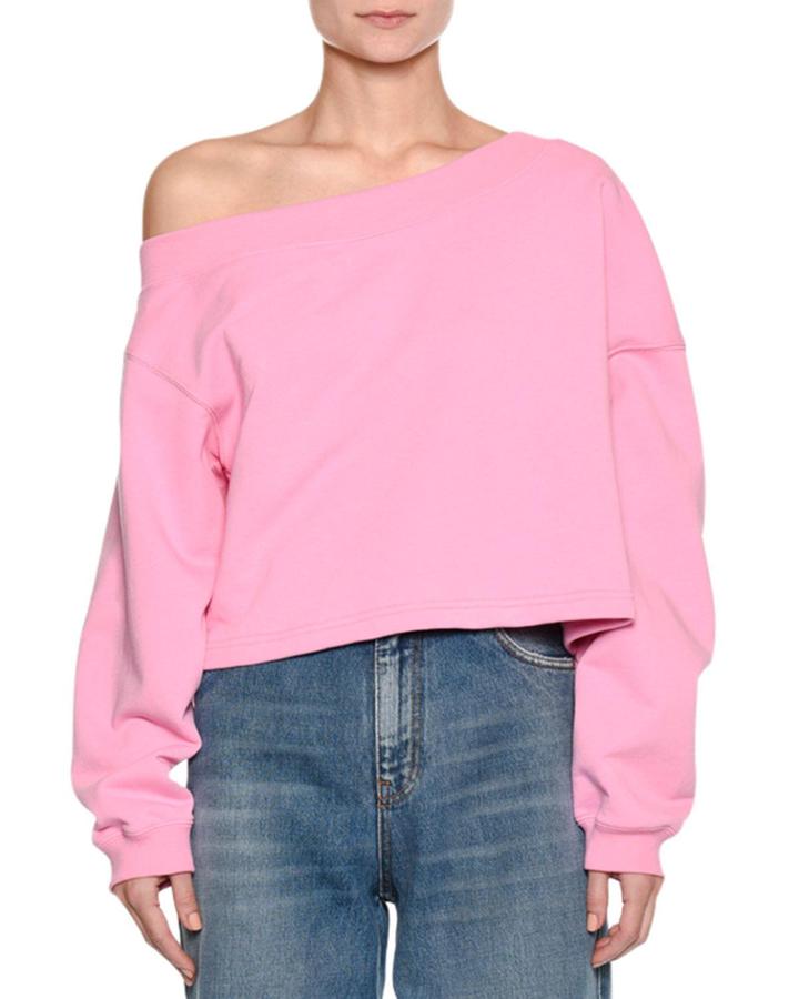 Off-the-shoulder Sweatshirt W/