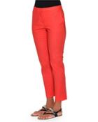 Laura Slim-leg Ankle Pants, Red