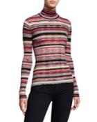 Striped Skinny Mini Rib Turtleneck