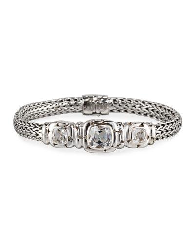 Batu Kali White Topaz Station Bracelet,