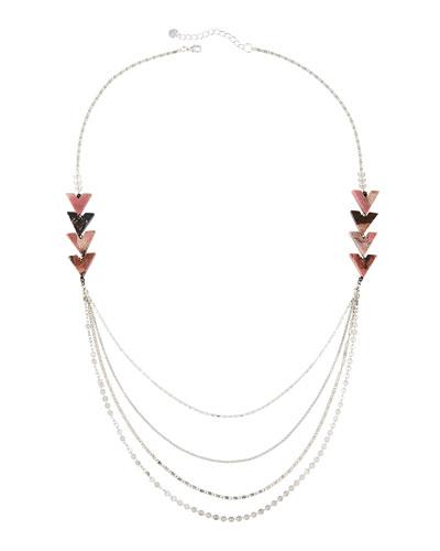 Long Multi-strand Chevron Beaded Necklace