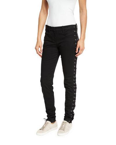Dent Laced Skinny Jeans, Black
