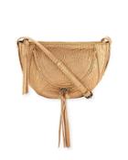 Clara Half-moon Metallic Mini Crossbody Bag, Gold