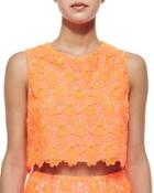 Adriana Floral-lace Crop Top