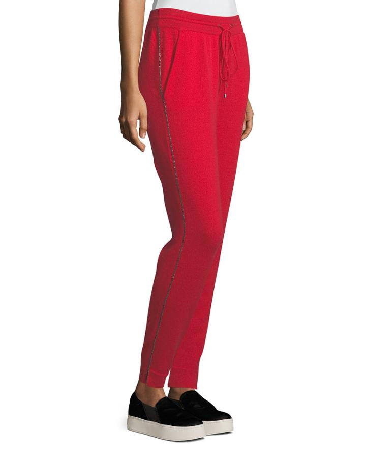 Cashmere Chain-trim Track Pants