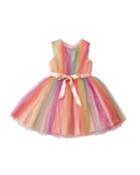 Rainbow Tulle Sleeveless Dress,