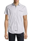 Net-print Short-sleeve Sport Shirt,