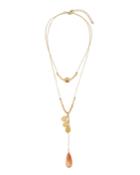 Layered Y-necklace, Peach