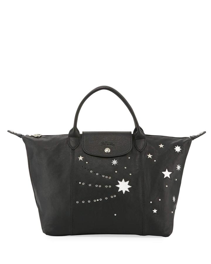 Le Pliage Cuir Etoiles Medium Top Handle Bag