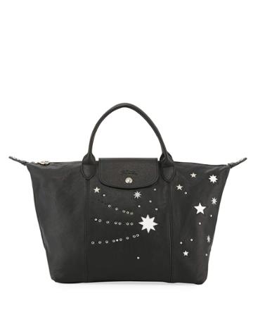 Le Pliage Cuir Etoiles Medium Top Handle Bag
