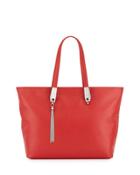 Tassel Zip-top Tote Bag, Red