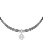 Multi-strand Diamond Maltese Cross Necklace, Black