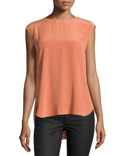 Sleeveless Cowl Blouse, Rusty Nail