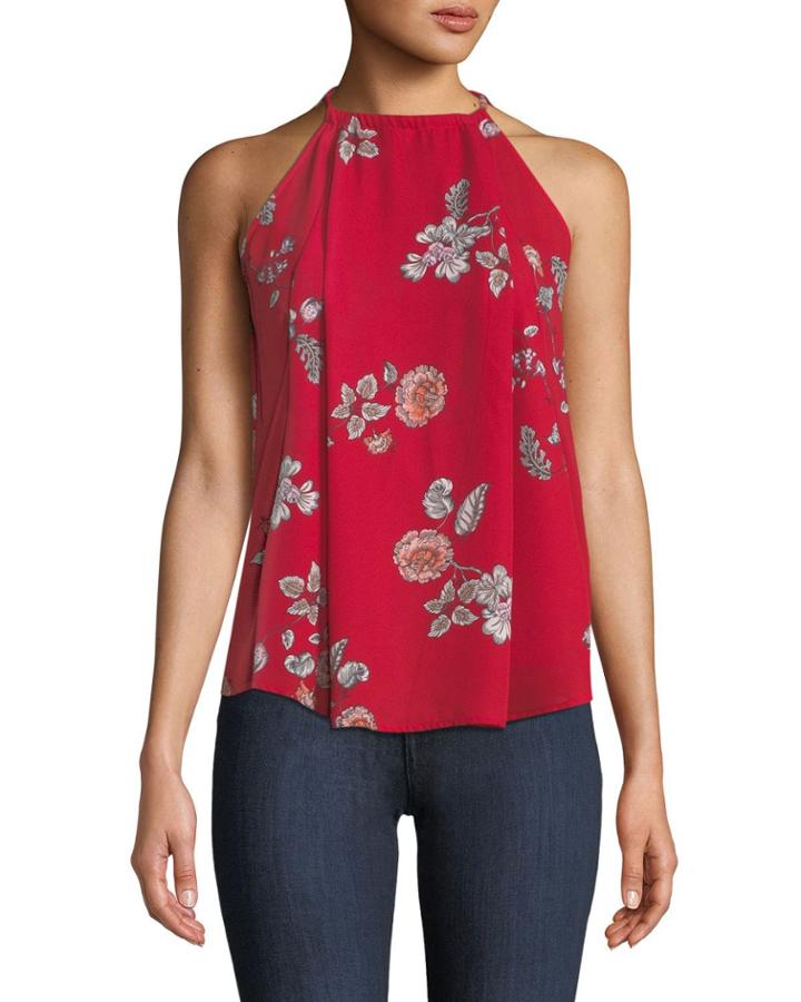 Laura Floral-print Halter Blouse