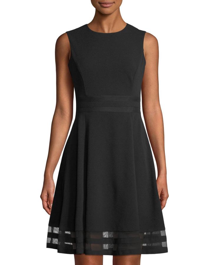 Fit-and-flare Dress With Illusion Hem