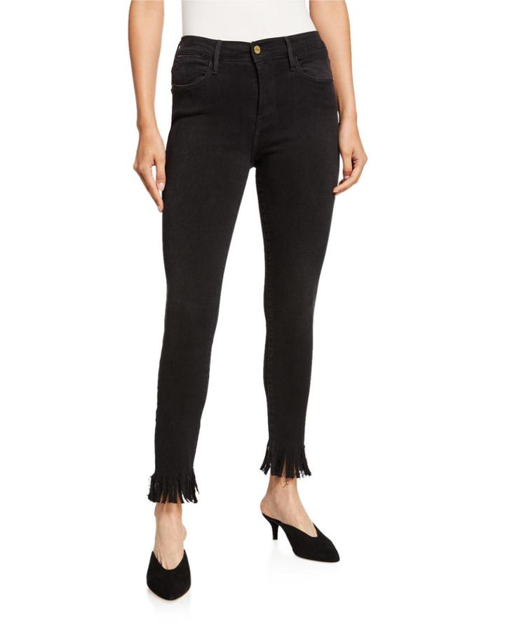 Le High Skinny Fringe Jeans