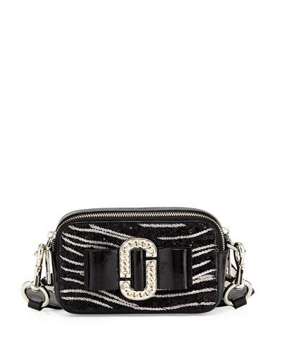 Snapshot Zebra-print Camera Bag, Black