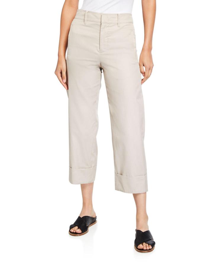 Cuffed Wide-leg Pants
